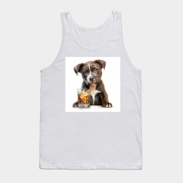 Pit Bull And Whiskey Tank Top by Enchanted Reverie